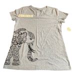 st. john's bay  Women's Gray Elephant Graphic T-Shirt Medium Cotton Blend New Photo 0