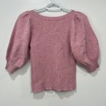 By Timo‎ Womens Top Merino Wool XS Pink Ribbed Stretch Puff Sleeve Soft Sweater Photo 1