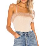 Lovers + Friends Lana Feather Trim Bodysuit Photo 1