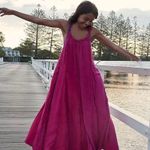 Free People NWT McKinley Maxi Dress Cha Cha Cherry Raspberry Gauze Sleeveless XS Photo 8