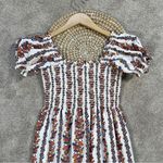 o.p.t Women’s Daphne Square Neck Smocked Maxi Dress Tiered Multicolor Floral M White Size M Photo 9