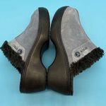 Crocs Women's Mule Style Clogs Blue Suede Faux Fur Lined Slip-Ons Size 7 Photo 0