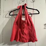 We The Free Waffle knit Red Halter Top Photo 1