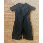 Black Blue Zip Front Short Sleeve Swimsuit Romper One Piece Size S Photo 4