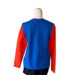Nike NWT  Colorblock Long Sleeve 1/4 Zipper Sweatshirt Blue Orange Medium Photo 3
