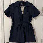 Sweaty Betty NWT Anytime Short Sleeve Romper Navy Blue Nylon Size Small Photo 5