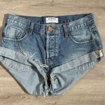 One Teaspoon One X  Relaxed Bandit Denim Jean Cuff Hem Shorts  27 Photo 0