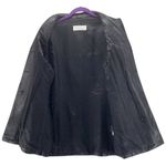 Jones New York Womens Leather Overcoat Size 12 Black Grunge Indie Punk Rock Photo 2