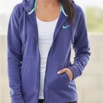 Nike  Women Dri Fit Athletic Running Jacket Sz S Purple Hood Zip Up Drawstring Photo 0