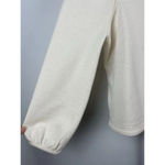 Madewell  Antique Cream‎ Crepe Square-Neck Long Puff-Sleeve Blouse Size XS Photo 1