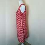 Boden Romaine Pom Linen Shift Swing Dress‎ In Post Box Red Diamond Drop Sz 8 Pink Photo 3