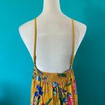 Lulus NWT  Laela Mustard Yellow Floral Print Crochet Swim Cover-Up Beachy Size M Photo 7