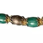 Jade Necklace Dark Green Choker Necklace Hand Vintage Sterling Silver Clasp Lock Photo 4