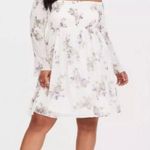 Torrid 3 Ivory Floral Smocked Off Shoulder Chiffon Skater Dress, Size 3 Photo 1