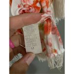 Blu Planet Floral Fringe Kimono Size Medium White Photo 4