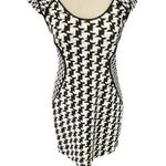 EXPRESS  Size 8 Black White Bodycon Back Zipper Graphic Bold Photo 0