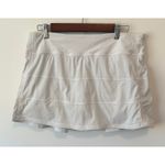 Lululemon Women's Pace Rival Skirt Skort Lined Mid-Rise Pleated White Sz 10 Photo 3