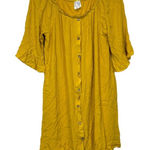 Naïf Mustard Yellow Half‎ Bell Sleeve Button Down Mini Dress Size M Size M Photo 0