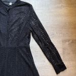 Lace Long Sleeves Button Front Midi Dress Size L Whimsygoth Witchy Dark Fairy Black Size L Photo 3