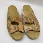 La Plume Italian Leather Pastel Floral Yellow Slip on Sandal Size 40/9 Photo 4