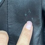 Vintage Mossimo Black Quilted Leather S Jacket Diamond pattern zip up red lining Photo 13