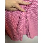 Houndstooth Portuguese Flannel Red White  Long Sleeve Button Up Blouse Medium M Photo 2