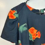 McGinn/Anthropolgie Poppy Palette Floral Short Sleeve Flared Mini Dress Size 10 Blue Photo 4