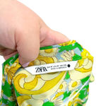 ZARA ‎ Green Yellow Floral Print Satin Wrap Mini Dress Size Medium Photo 13