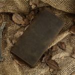 Men's RFID Vintage Look Genuine Leather Long Bifold Wallet Checkbook Wallets for Men Photo 3