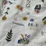 Vintage Linen garden print shift dress natural linen color sleeveless midi Size M Photo 8