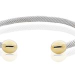 Two Tone Magnetic Traditional Ball Bracelet Energy Cuff Bangle Photo 1