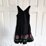 Original Steindl Vintage Black Floral Embroidered Dirndl Festival Mini Dress Size XS Photo 8