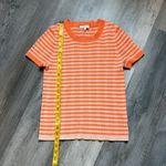 Madewell  Ringer Sweater Tee Orange Stripe Ribbed Stretch Shirt Medium Photo 4