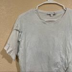 Derek Lam  Collective light blue gray cross front ruffle short sleeve tee shirt Photo 4