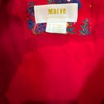 Anthropologie  Maeve Red Floral Dress ruffle wrap sz 10 M Photo 3