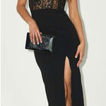 Lulus LULU’S Exquisitely Sultry Black Lace Strapless Bustier Midi Dress Photo 0