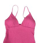 Betsey Johnson  Pink Smocked One Piece Swimsuit L Ruched Sexy Retro Beach Photo 1