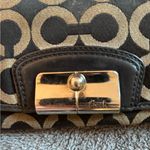 Coach Vintage  Wallet Black Signature Buckle Trifold Jacquard Leather Photo 2