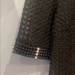 Aryeh Black Textured Dress with Beaded  and rhinestone Trim Photo 2