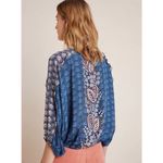 Anthropologie Maeve by Women's Letizia Ruffled Blouse Size S Blue Floral Boho Photo 2