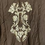 Ariat  Chocolate Blouse with Cream Embroidery Size Medium Photo 5