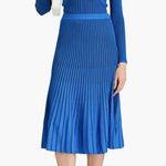 Amur Jenna Pleated Knit Midi Skirt Blue Womens Size Medium Photo 8