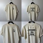 2002 Vintage Y2K Paint The Dog T Shirt Cream XXL 2XL Animal Notes Graphic Tee Size undefined Photo 12