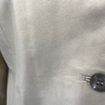 Vintage Leather Jacket Single Breasted Button Down Collared Beige Womens Large Tan Photo 4