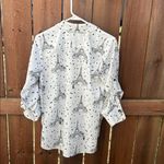 Karl Lagerfeld  Button Down White Black Top Size Small Photo 3