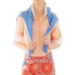 Gretchen Scott Pique All Day Pinstripe Button Down Blouse Photo 0