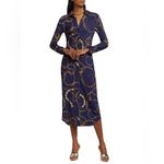 L'Agence L’Agence Raelynn Shirt Dress in Indigo Gold, NWT, Size XS Photo 4