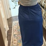 Vintage Blue Midi Skirt with Embellished Waist Photo 3