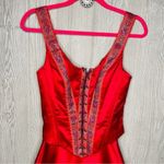 Scott McClintock corset top Renaissance embroidered strap silky material fit and Red Size 4 Photo 2