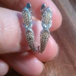 Green Diamond Accent Hoop Earrings Photo 6